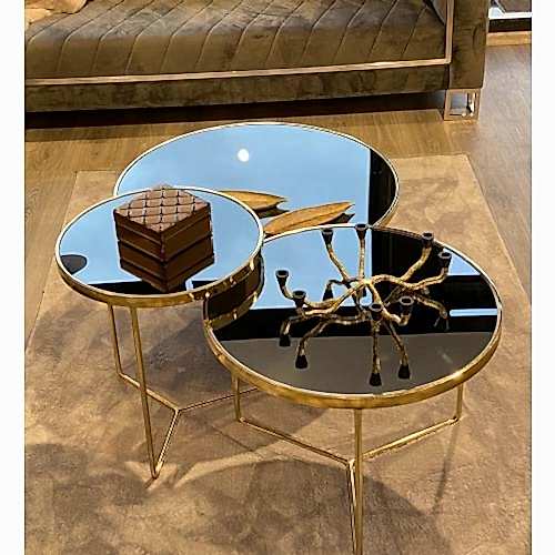 Lara Model Gold Aynalı Orta Sehpa