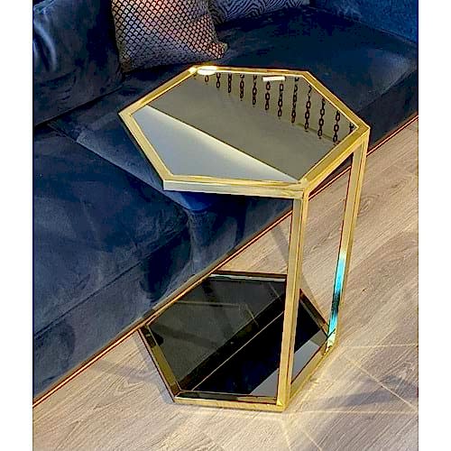 Loren Titanyum Aynalı Yan Sehpa