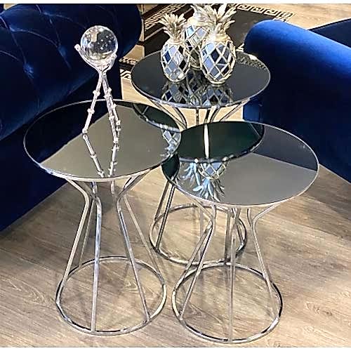 Aynalı 3 lü Zigon Sehpa